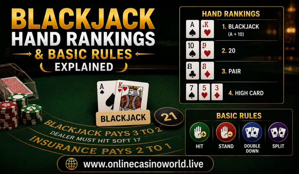 Blackjack Hand Rankings and Basic Rules Explained