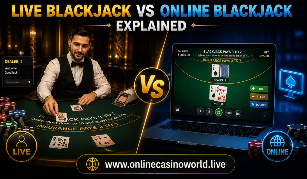 Live Blackjack vs Online Blackjack Explained