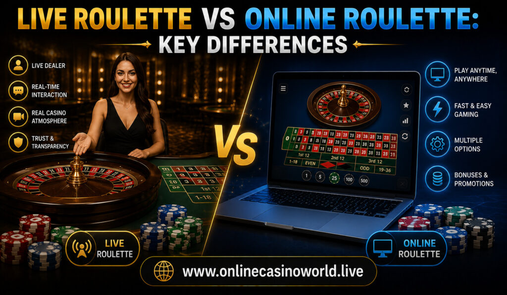 Live Roulette vs Online Roulette Key Differences