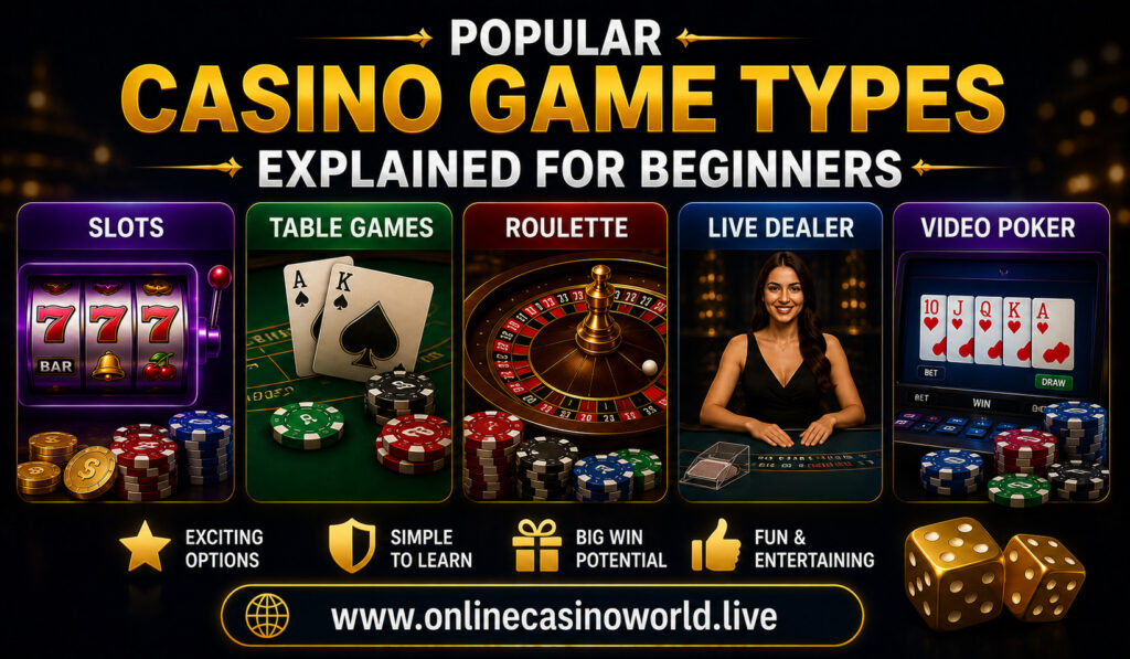 Popular Casino Game Types Explained for Beginners